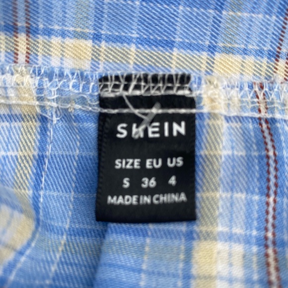 Light Blue & Yellow Plaid Pleated Skirt - Picture 8 of 8